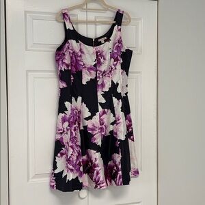 Purple and Black Floral Dress